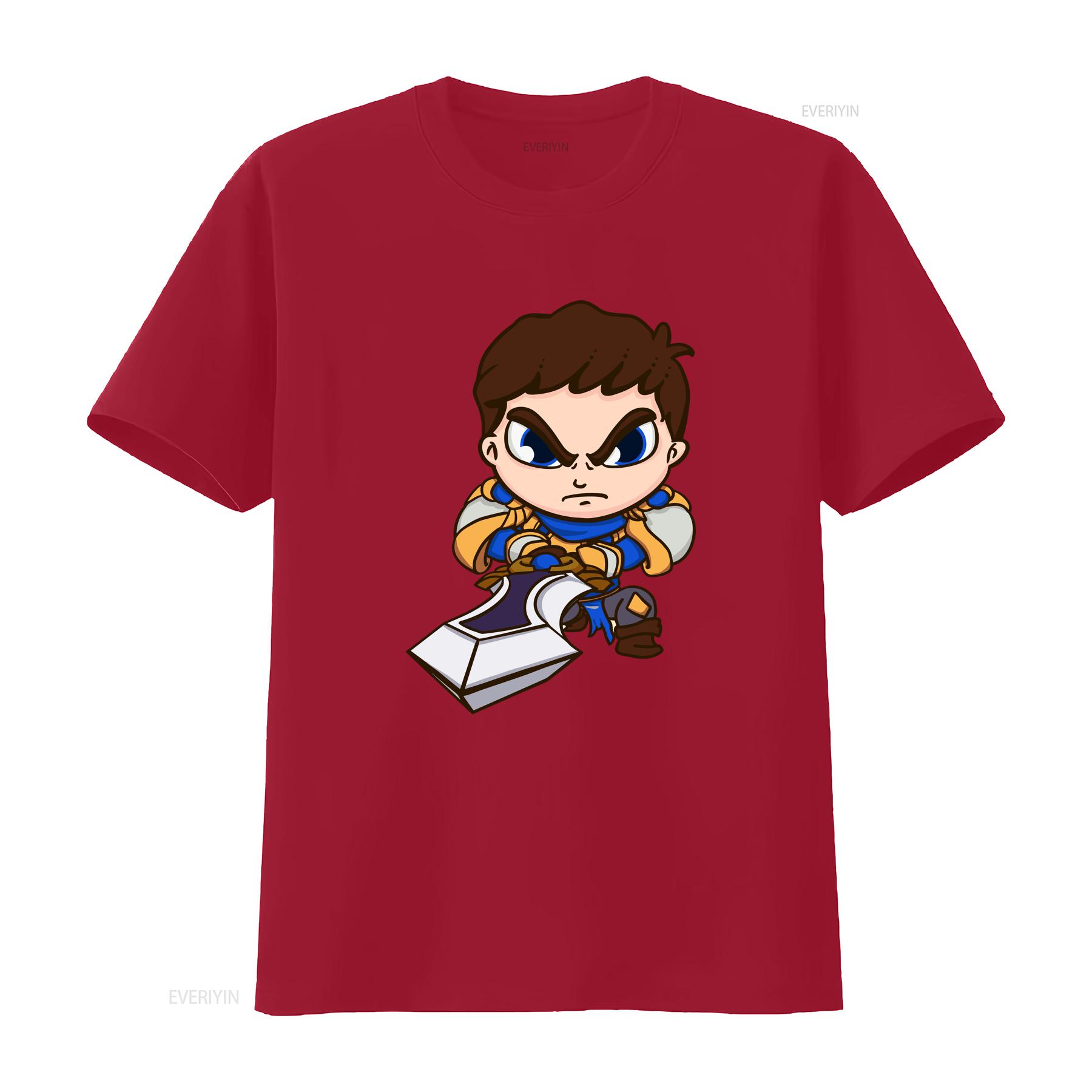 

Garen the Might of Demacia Chibi T Shirt Design vintage Washed fashion Stylish designer clothes Stretched homme S