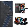 Case for Xiaomi Redmi A3 - Scratch-Resistant Protection Case Two-Tone Leather Effect Black - Navy Blue