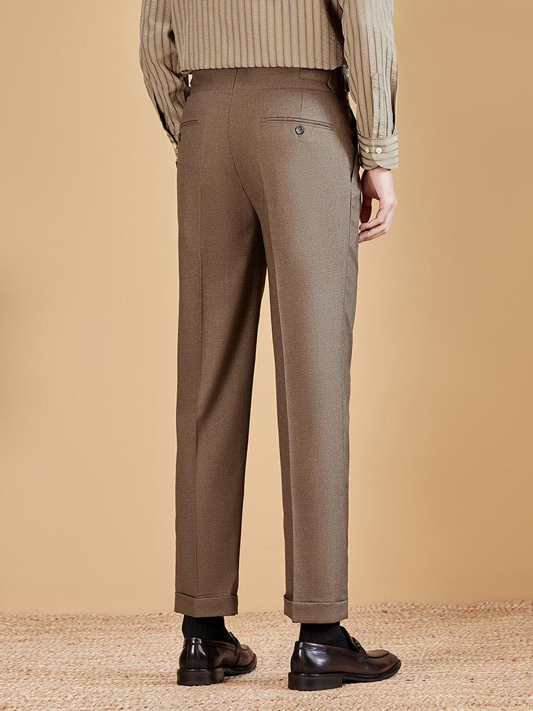 Neapolitanische Bügelfreie Pflegeleichte Plissierte Verstellbare High-Waist Anzughose für Herren