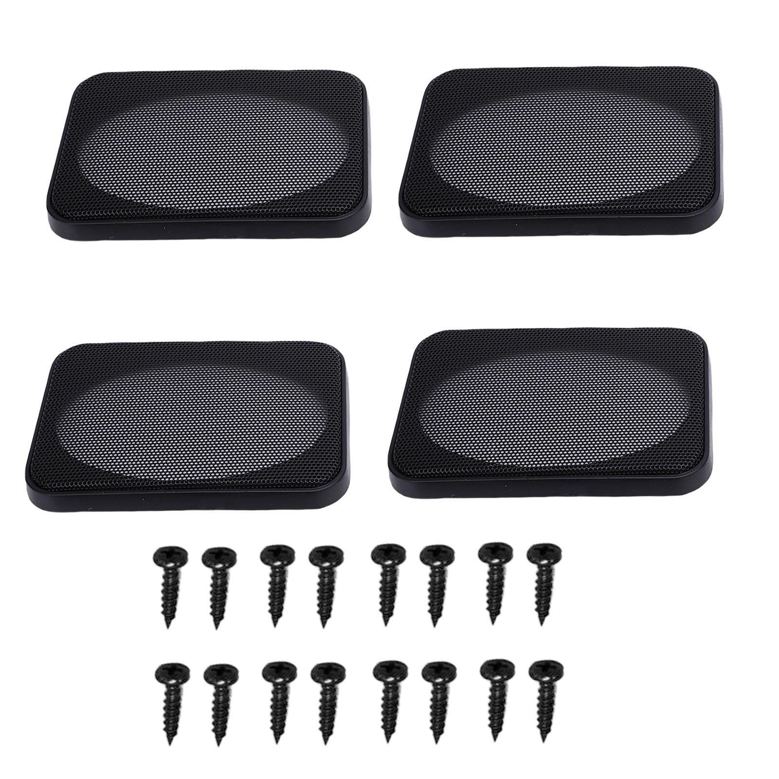Konnwei Unisex 4Pcs Speaker Grill Covers Rectangular Metal Mesh Car Speaker Subwoofer Guard Protector Decoration