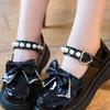 Girls' Black Patent Leather Princess Shoes - Spring/Summer 2025 British Style Performance Footwear