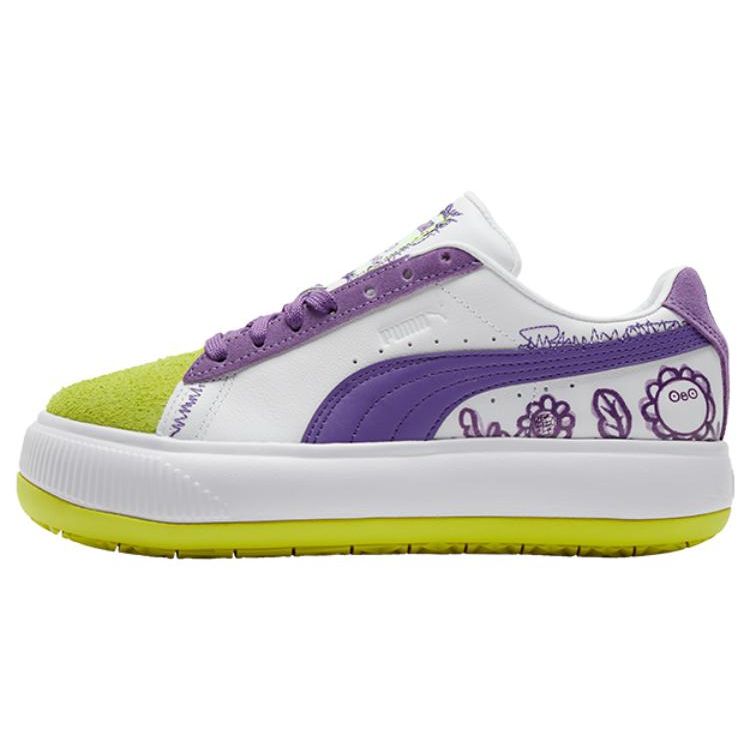 Puma Flabjacks X  Suede Mayu Garden Of Rest Leather Platform Low-Top Sneakers Women Sneakers Gold Gray 388594-01