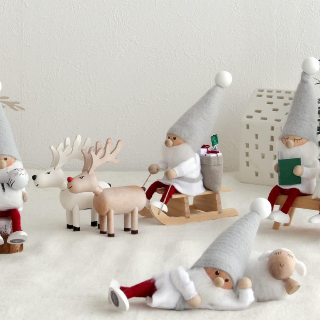 Nordica Nisse Christmas Wooden Santa Silent Night Doll, Resting,