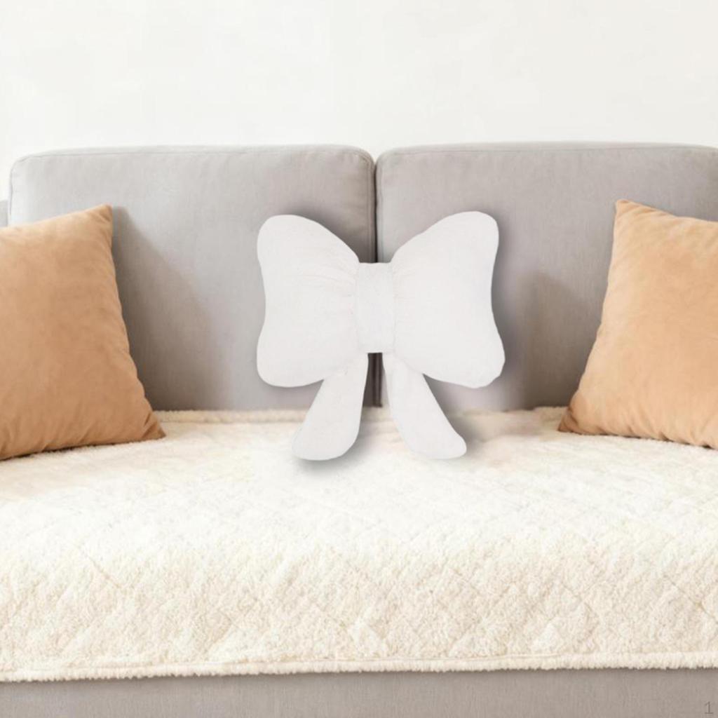 Bow Throw Pillow Couch Cute Versatile Modern Soft Seat Cushion Ornament for Sofa, Bedroom,