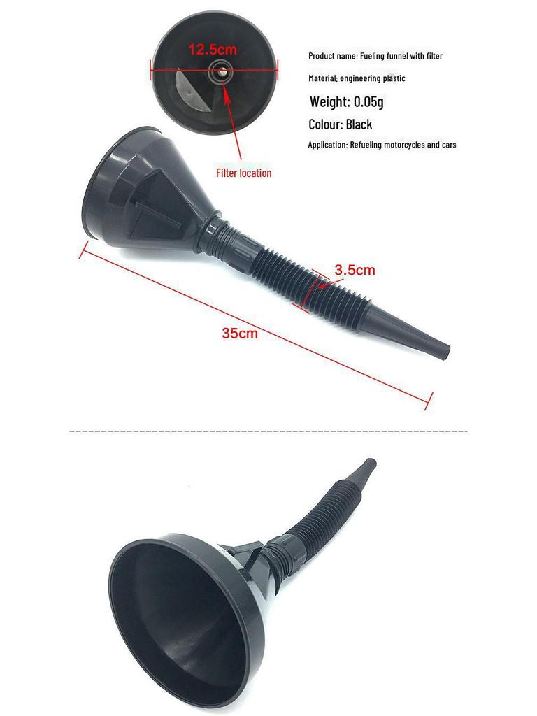 Trichter für eingedicktes Öl und Benzin mit Filter zum Betanken von Autos und Motorrädern
