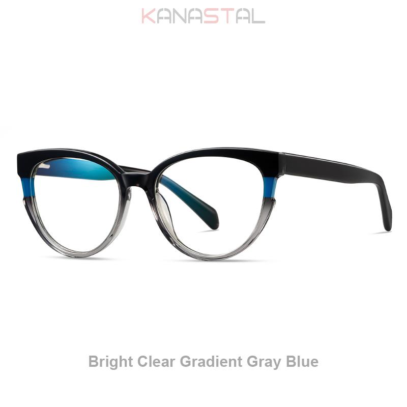 Women Acetate Eyeglasses Frame Blue Light Blocking Glasses Men Anti Fatigue Lenses Prescription Myopia Reading Cat Eye Eyewear