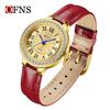 OFNS Women's Luxury Watch: Round Diamond-Inlaid, Versatile Ins Style, Calendar, 30M Waterproof