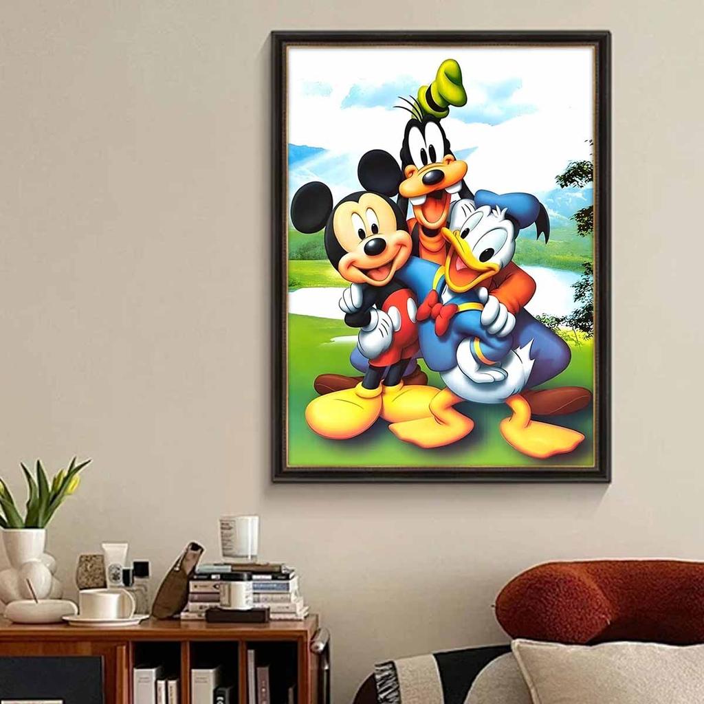 5D DIY Diamond Art Painting Kits for Adults, Master Tang and Mickey Mouse Full Round Crystal Diamond Kits for Beginner for Home Wall Decorate