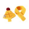 KX4B 2Pieces Dog Costumes Knitted Hat Scarf Set Warm Winter Hat Scarf Pet Costume