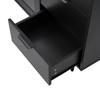 Sideboard with 3 Drawers and 2 Doors, Chest of Drawers with Glass Door and Metal Feet, Buffet for Dining Room, Living Room or Hallway, 120x38 X79.5 Cm, Black