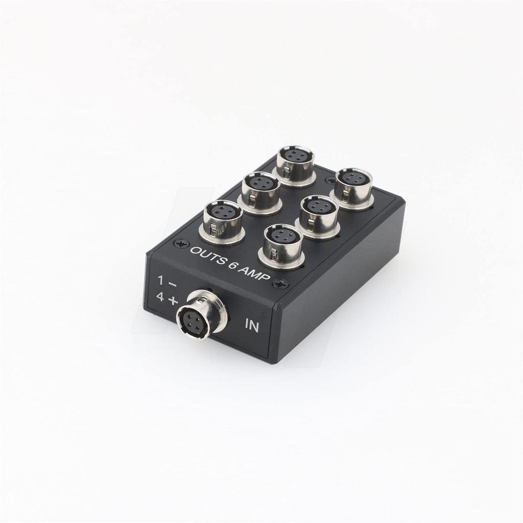 HangTon Hirose 4-Pin Female Power Splitter Box 1-6 for Sound Devices Mixer Recorder BDS Power Supply Unit Zoom F8