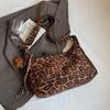 Vintage Leopard Print Tote Bag Women's Large Capacity Shoulder Bag Soft Leather Crossbody Bag