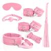 BDSM Bondage Bundle Set Leather Plush Blindfold Handcuffs Whip Nipple Clip Adult Sex Toys Women Erotic Restraint Game Kit