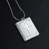 Necklace Pendant Hinged Book Cross Charm Necklace Religious Gifts for Women Girl