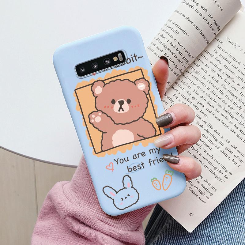 Case For Samsung Galaxy S10 S 10 Plus S10E Phone Cover Cute Cartoon Candy Painted Soft TPU Coque For Samsung S10 S10+ S10E Funda