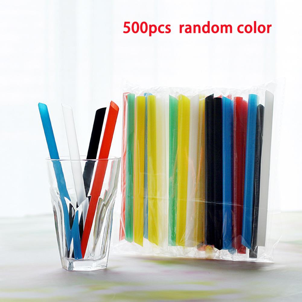 100PCS Disposable Jumbo Colored Straw Pearl Milk Tea Bubble Tea Juice Drink Beverage Drinking Straw Party Supplies 19cm