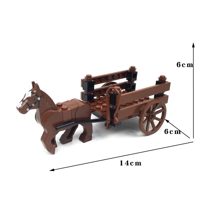 Building blocks MOC medieval carriage transport wagon wagon Qin charioteer small particle building blocks