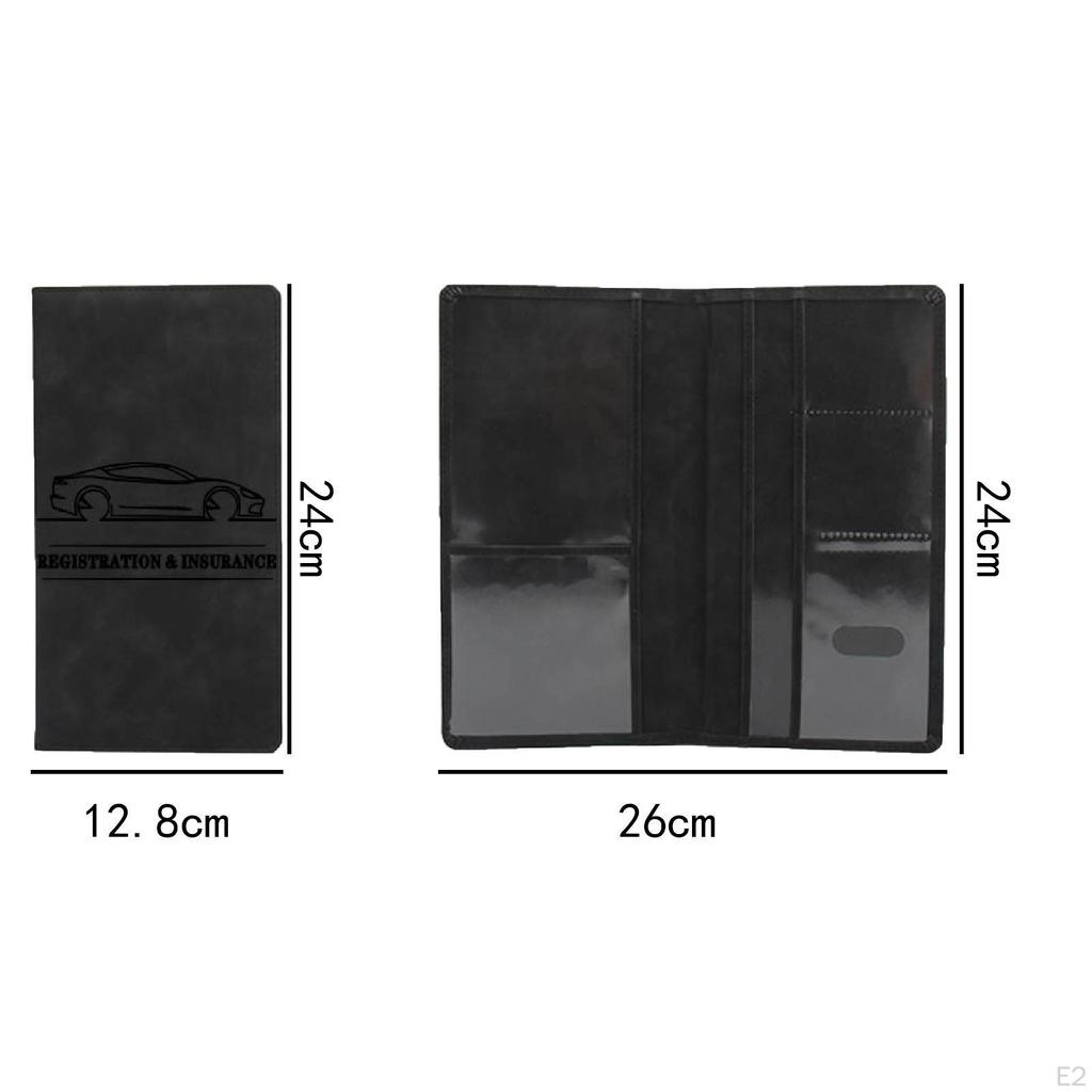 Car Insurance Record Holder, Simple PU Leather Wallet Case for Men And Women, Document Holder