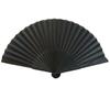 Svart sammenleggbar vifte med veske Kinesisk stil danseforestilling Fotorekvisitter Bærbar sommerbambus håndholdt viftefestutstyr gave