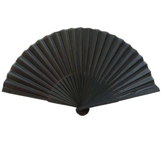 Svart sammenleggbar vifte med veske Kinesisk stil danseforestilling Fotorekvisitter Bærbar sommerbambus håndholdt viftefestutstyr gave