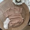 Baby Ribbed Cotton Short Sleeve Onesie for Boys and Girls - Breathable, Summer Bodysuit with Snap Crotch