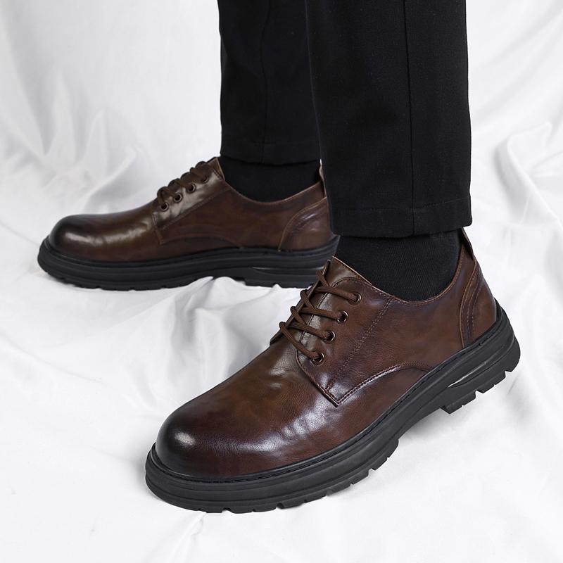 Fashion Genuine Leather Business Casual Leather Shoes Brand Versatile Men's Oxford Shoes Fashionlightweight Outdoor Lace Up Travel Shoes