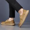 2025 New Designer Loafers for Men Spring Autumn Casual Shoes Male High Quality Soft-soled Leather Shoes Man Khaki