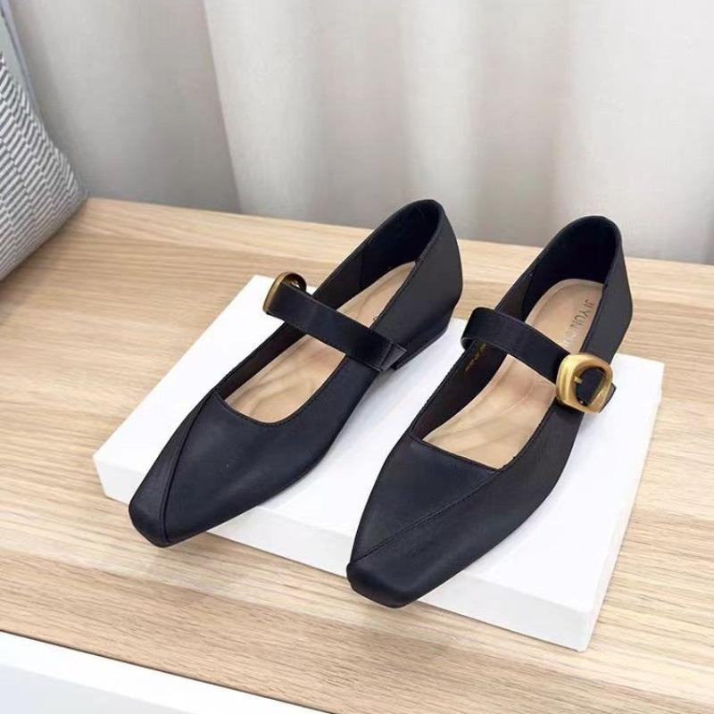 

2025 Весна Новая Женская Обувь Дамские Балетки Мода Винтаж Британский Стиль Оксфорды Лоферы Удобные Повседневные Неглубокие Балетки 35 чёрный