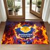 Leicester City Football Design Crystal Velvet Rug Soft Decorative Mat for Bedroom Entrance