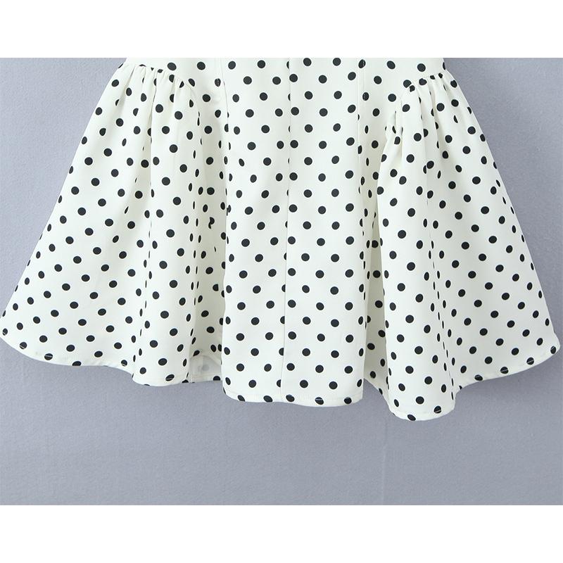 French Style Retro Polka Dot Deep V Halter Dress Women Sexy Backless A-line Slim Sweet Elegant Mini Dresses Summer Robe