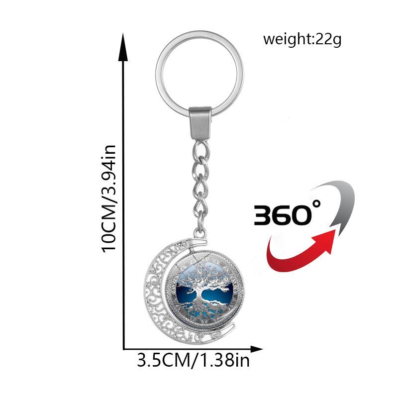 Tree of Life Double-Sided Rotating Pendant Keychain - Bag Charm & Car Ornament