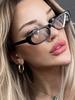 Vintage Cat Eye Oval Sunglasses Women Designer Fashion Trendy Small Frame UV400 Protection Sun Glasses