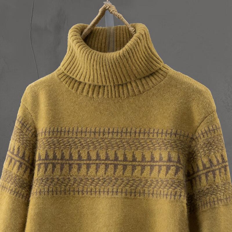 Sweter damski Si Baishe z wysokim dekoltem, z długim rękawem, luźny