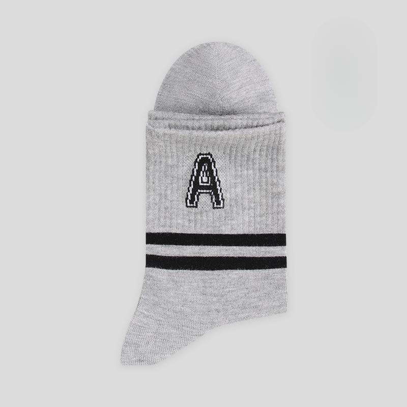 

Мужские осенне-зимние носки до середины икры, мужские модные спортивные носки с надписями, носки из тутового шелка, длинные носки 1 pair серый