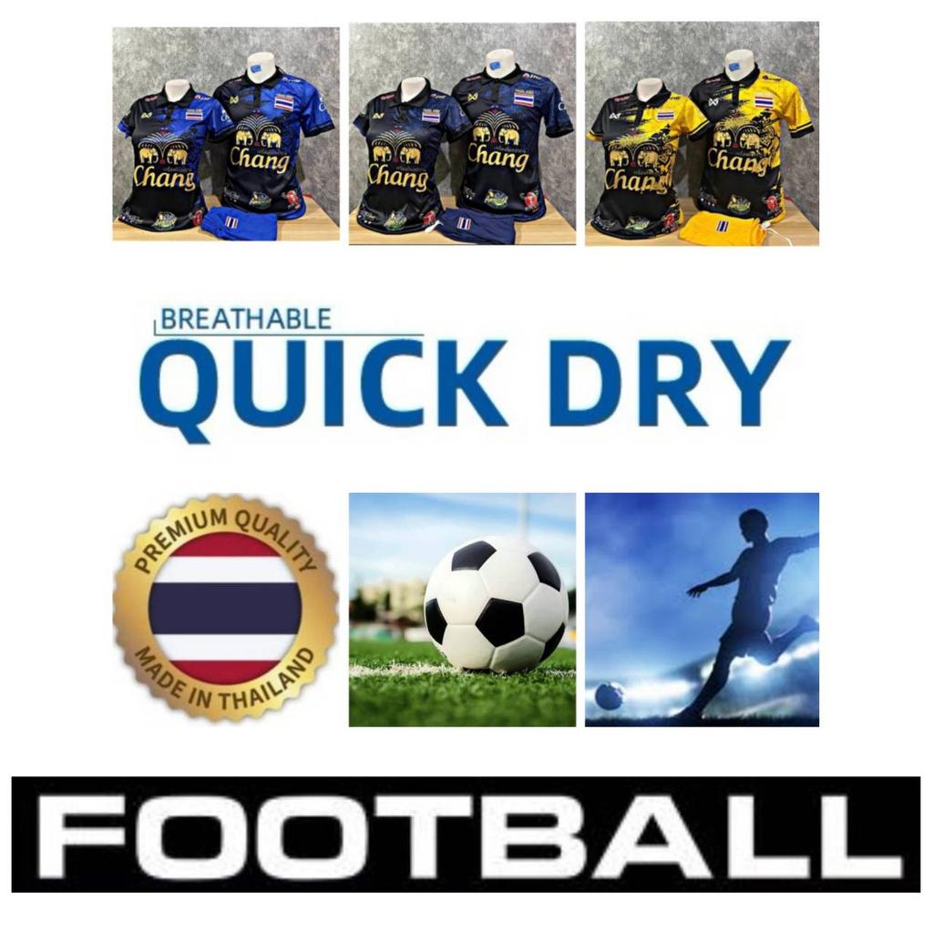THAILAND National Football Soccer Vintage Polo Shirt Sport Training JERSEY CHEER Print Quick Dry Short Sleeve Uniform Elephant Logo Polyester Spandex
