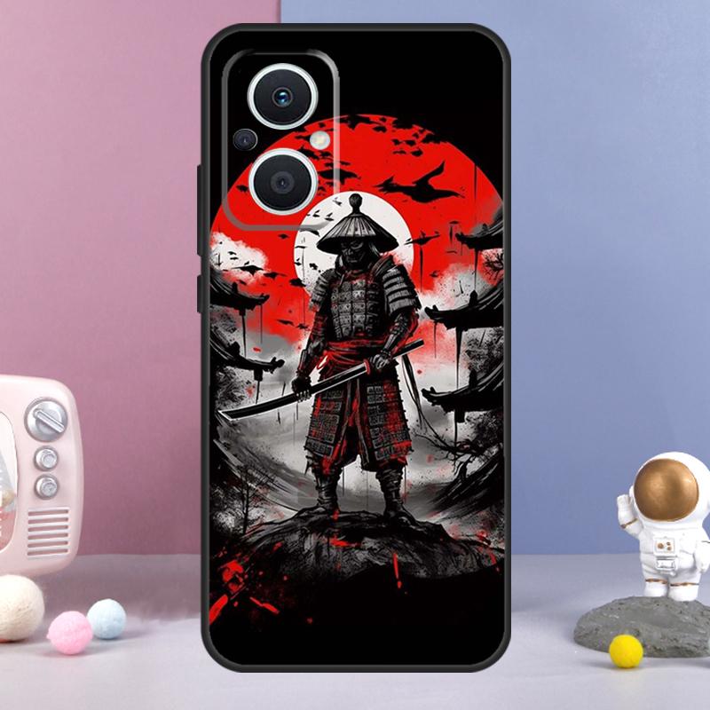 Japan Ninja Samurai Red Sun Funda For OPPO Reno 11 F 12F 13F 14F 10 12 13 14 Pro 7 8 Lite OPPO Find X9 X6 X5 X8 Pro Case