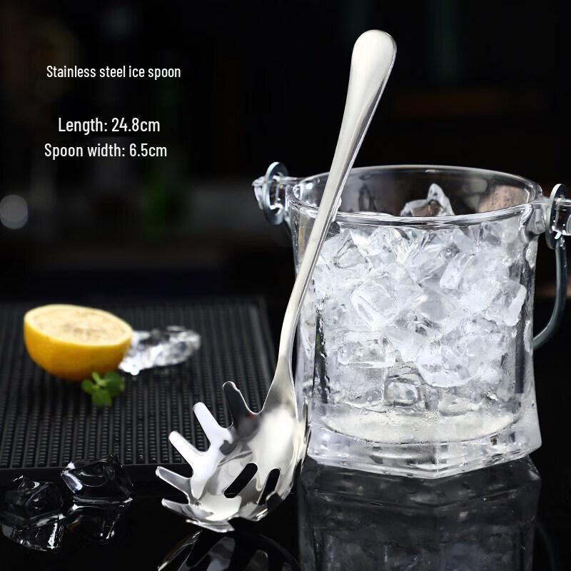 ZISIZ Transparent Plastic Ice Bucket with Handle