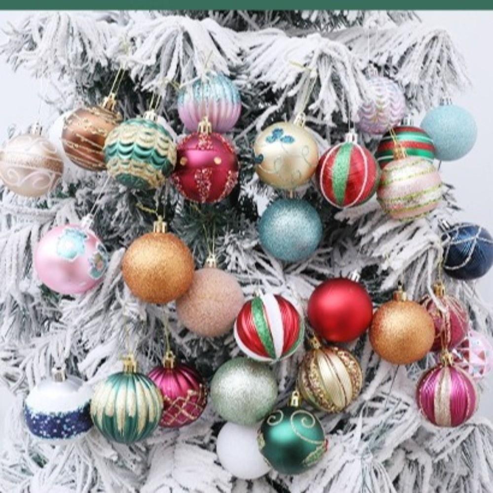 8pcs New 6cm Christmas Ball Pendant Electroplated Plastics Xmas Tree Charm DIY Christmas Supplies Christmas