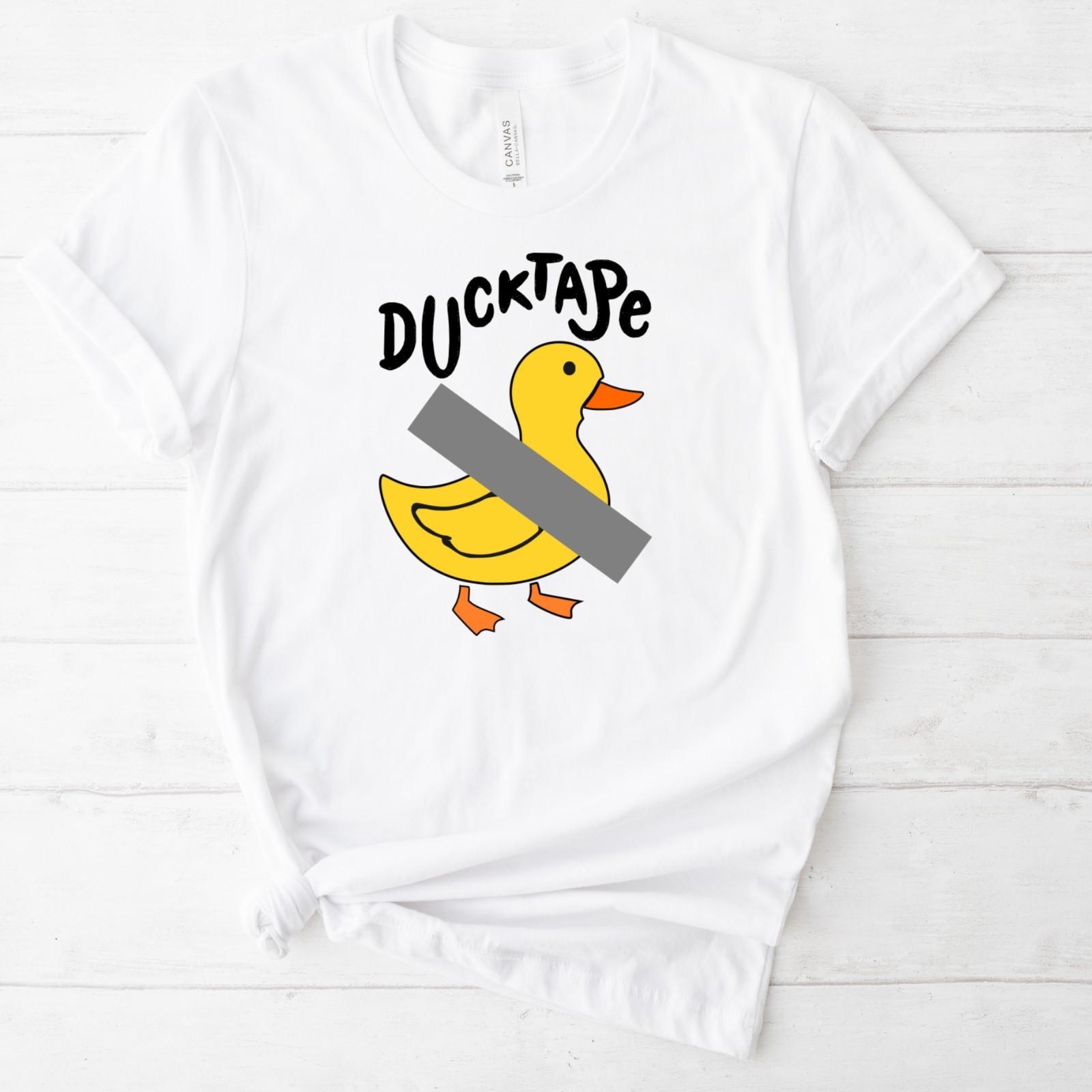 Funny T Shirt Duck Tape Duct T-shirt Print Regular Fit Cotton Tee UK L