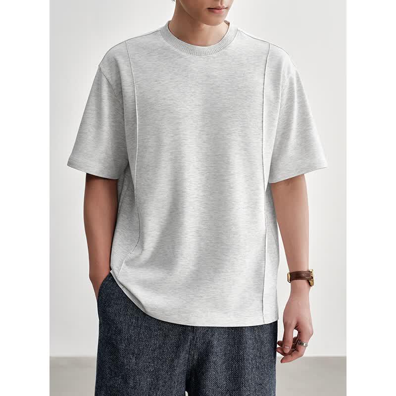 HAUT TON Men's 3D Split Line Short Sleeve T-Shirt