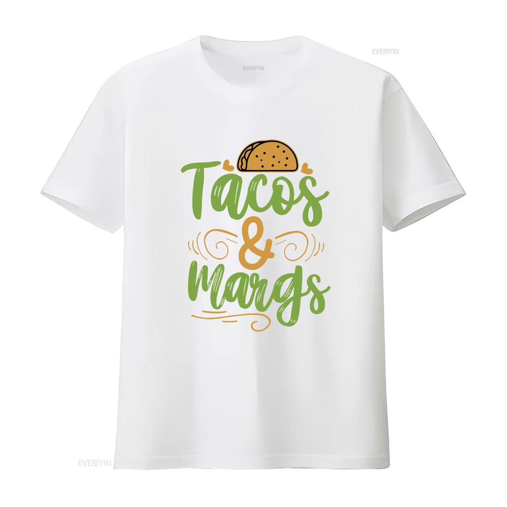 Tacos and Margs T Shirt  Vintage Washed Stretched Versatile Unisex Breathable Homme Soft Graphic Comfortable Slightly Stylish
