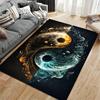 Yin Yang Universe Design Carpet with Fiery and Water Elements Illustration Suitable for Use As an Anti-slip for Living Room Bedroom Sofas