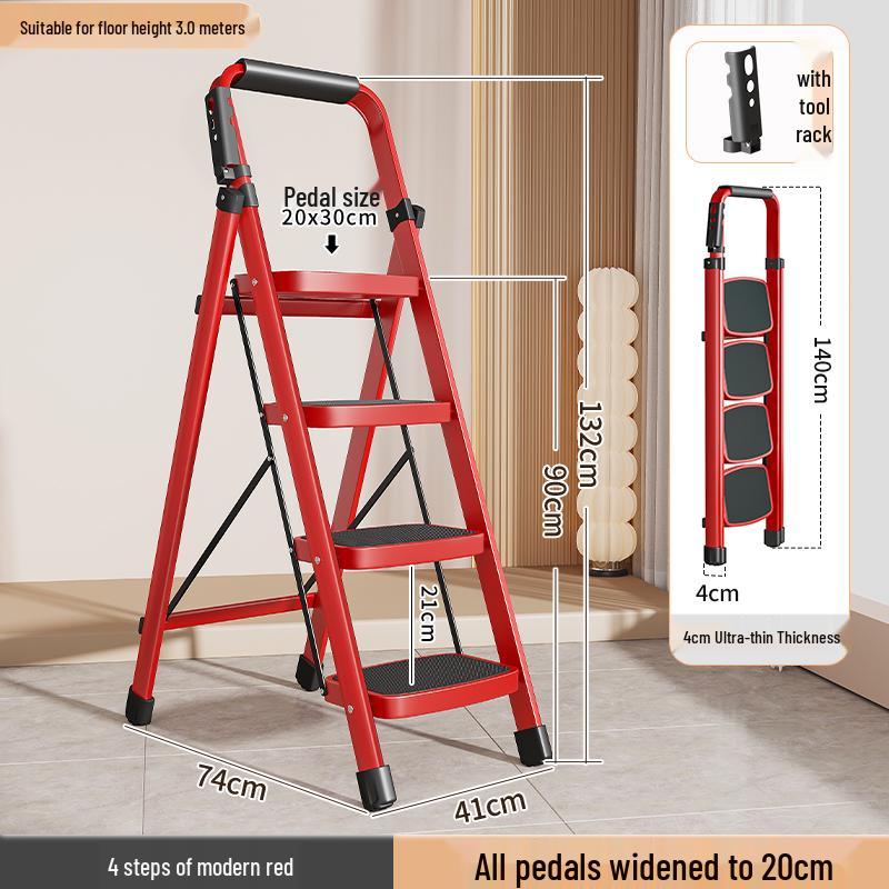 Foldable Indoor A-frame Ladder, 4-5 Step, Thickened Portable Staircase