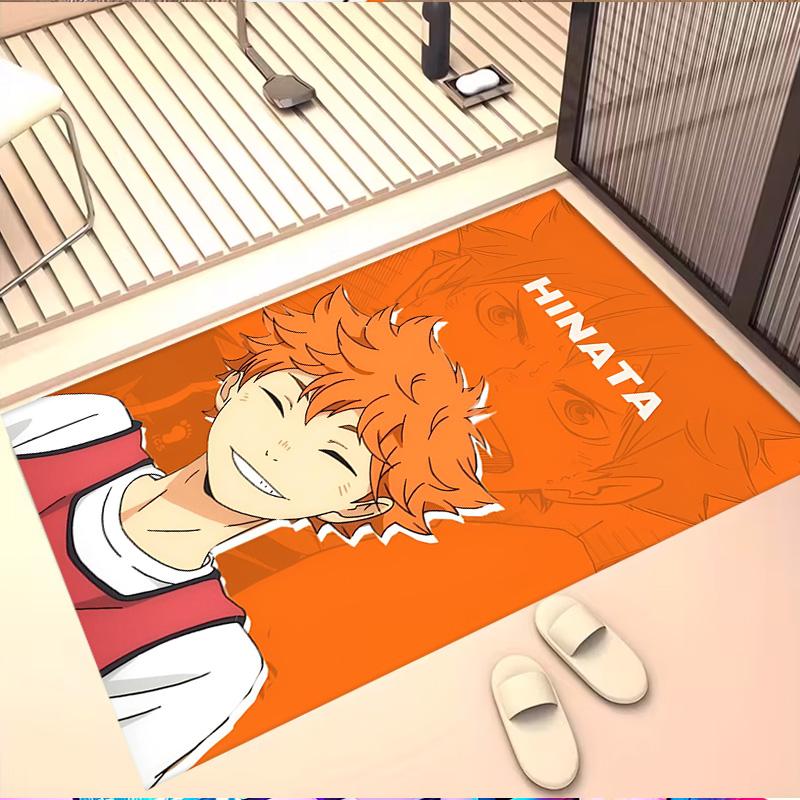 Dywan z nadrukiem Haikyu, Zmywalny dywanik podłogowy, Do przedpokoju, akademika, pralni, biura, gabinetu, Dekoracja domu, Prezent urodzinowy, na Boże Narodzenie