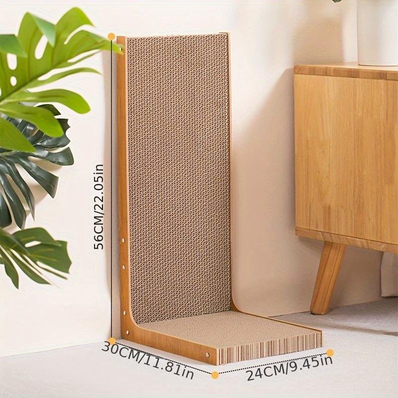 

Durable Dual-Textured L-Shaped Cat Scratching Board | Space-Saving Cardboard Scratch Pad with Non-Slip Base, Protects Furniture & Entertains Cats L
