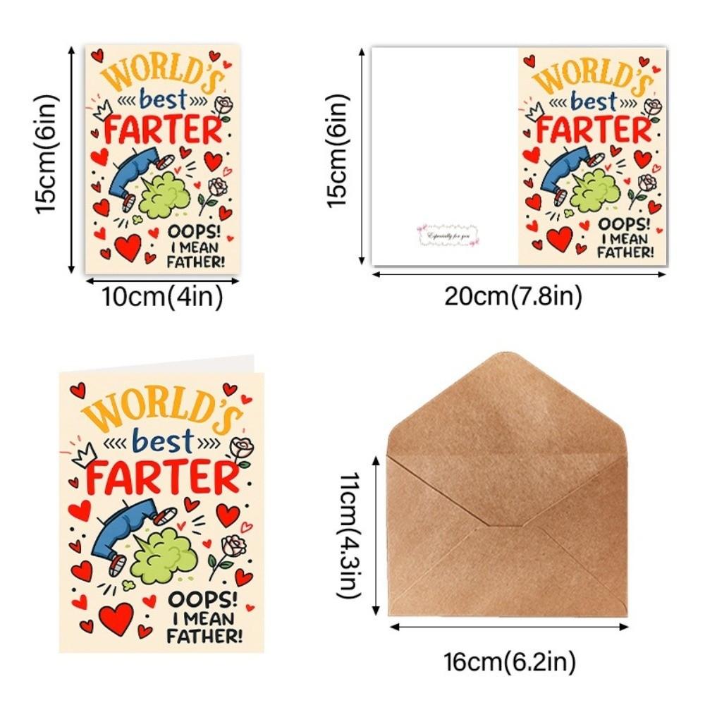 Mit Umschlag Vatertagskarte Lustiges Design Vatertagsgeschenke Cartoon Papa Grußkarte Geburtstag