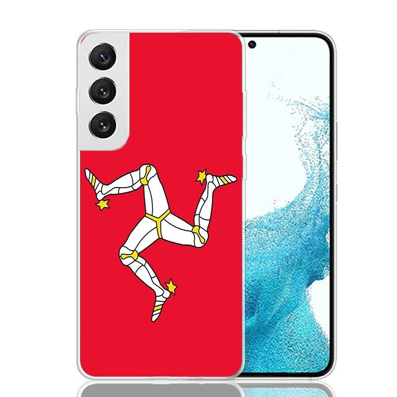 Isle of Man Coat of Arms Phone Case For Samsung Galaxy S26 Ultra S23 S24 S25 Edge S20 FE S21 S22 Plus Soft Print Shell Cover Fun