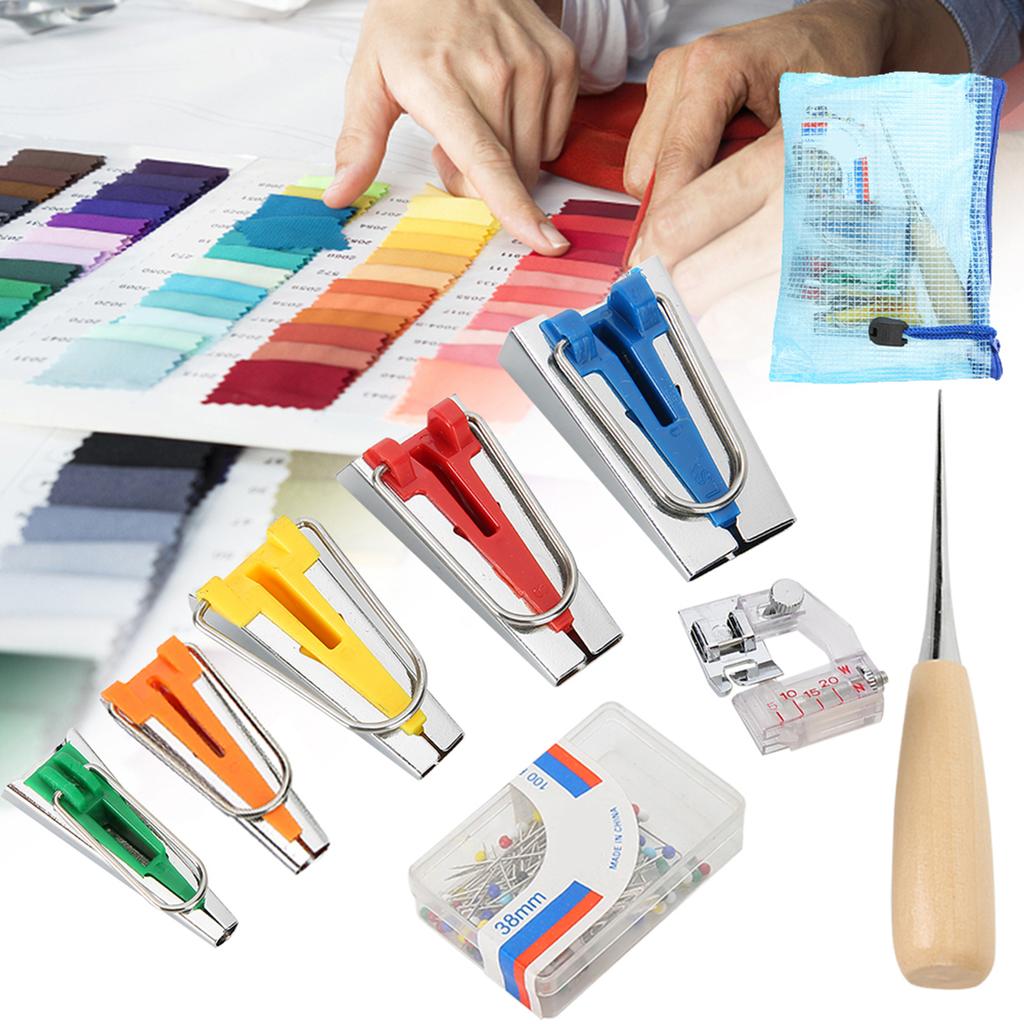 Binding Tool Fabric Bias Tape Maker Quilting Presser Binder Foot Sewing DIY5 Binding Tool Set