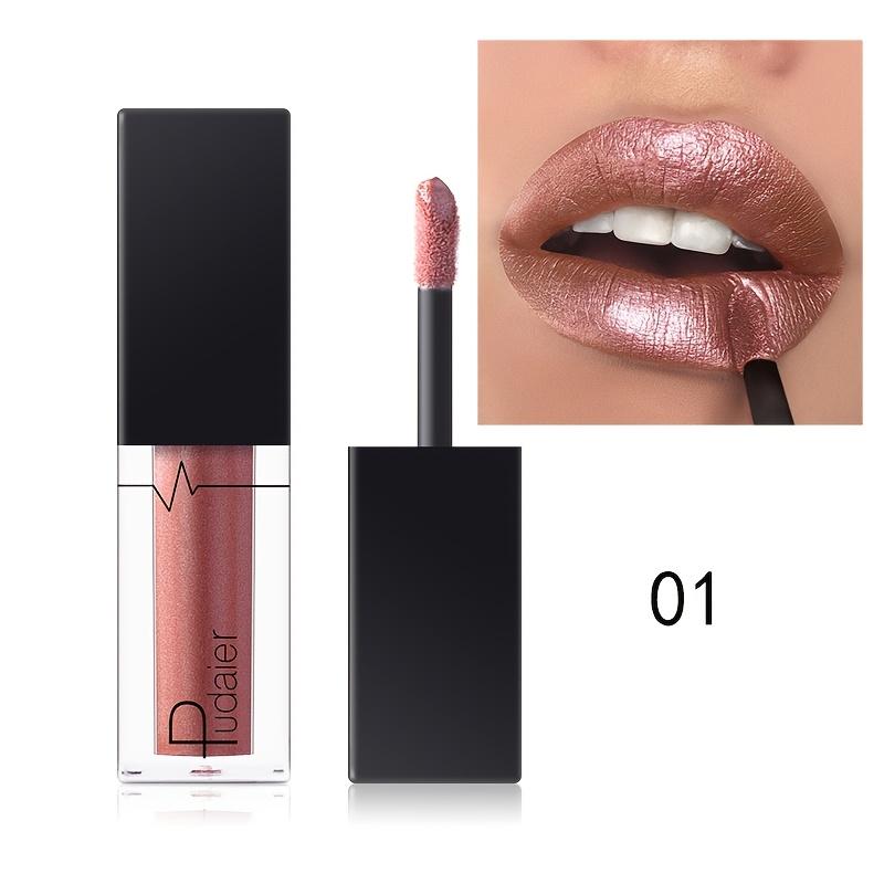 

1 шт. Berry Shine Shimmer Glitter Lip Gloss Увлажняющая губная помада Стойкая металлическая отделка Губная помада с насыщенным цветом и гладкой текстурой 01