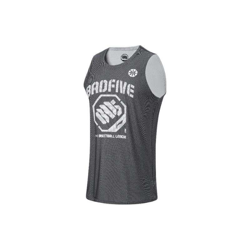 Li Ning Bad Five Letter Print Sweat-Wicking Loose Basketball Jersey Men Tops AAYT045-1
